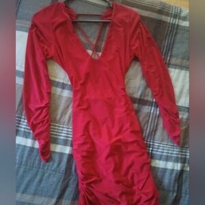 A red backless h&m dress